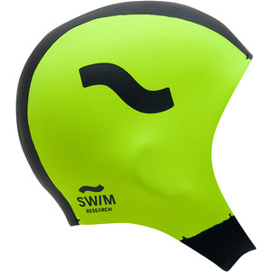 2023 Swim Research Freedom 3mm Badekappe C-HOSR - Schwarz / Flo Gelb